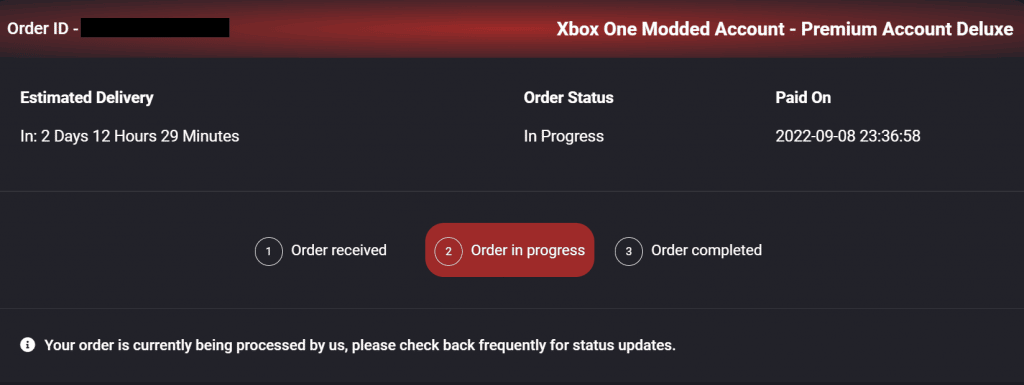 Track Xbox Account Order